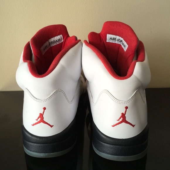 Air Jordan 5 Retro 'Fire Red' 2013 In White - Picture 4 of 4